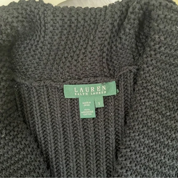 NEW LRL Ralph Lauren Chunky Belted Peplum Shawl Cardigan Sweater Jacket S NWOT - Picture 15 of 16